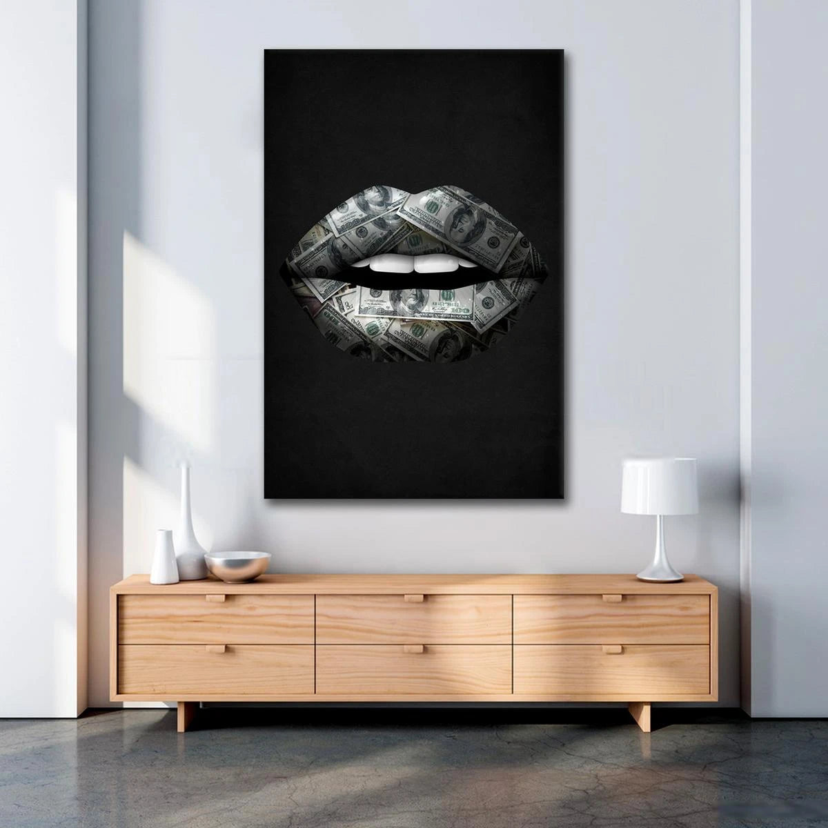 Plakat - Money lips kunst - admen.dk