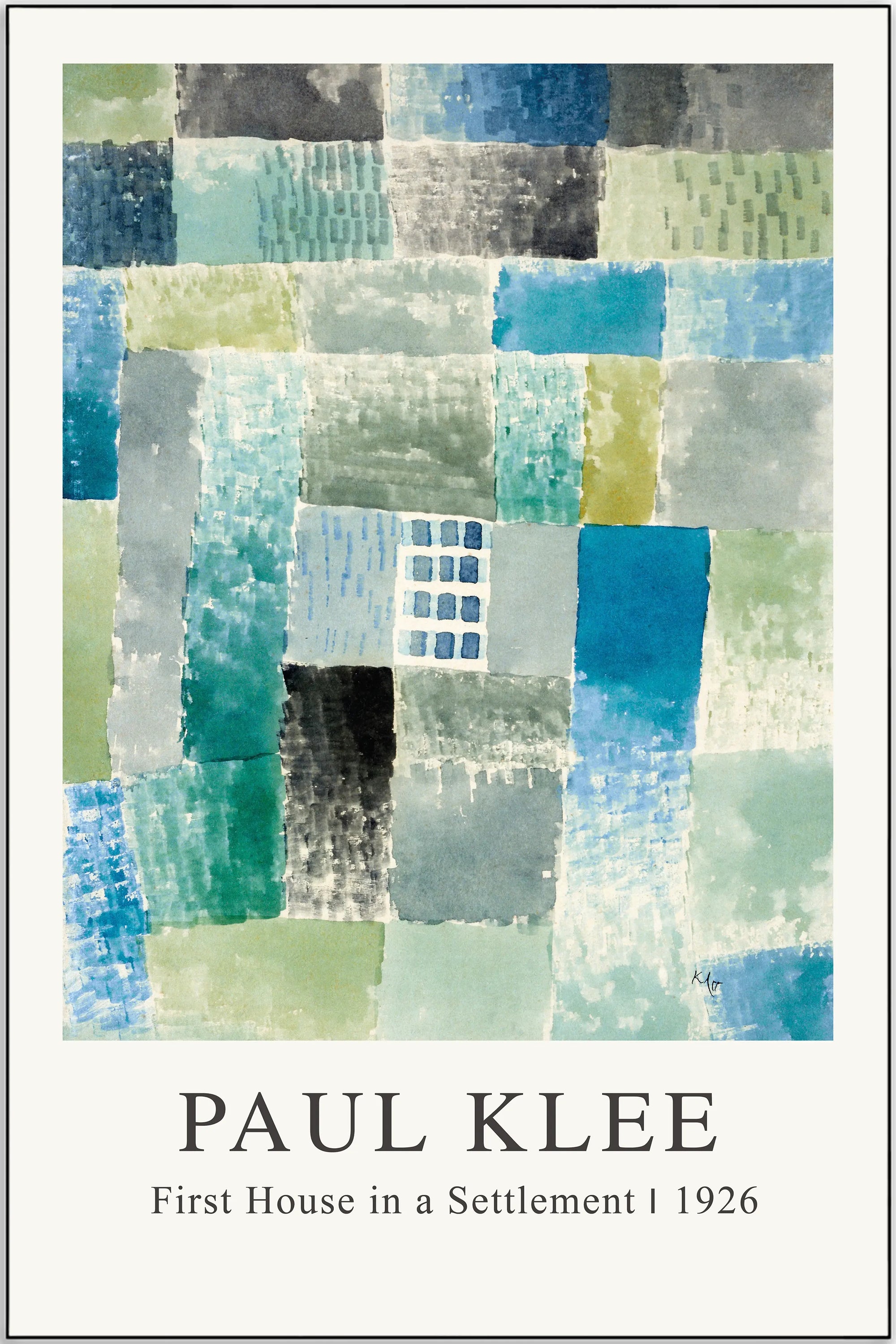 Canvas - Paul Klee, First house in a settlement kunst - admen.dk