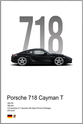 Plakat - Porsche 718 Cayman Black kunst