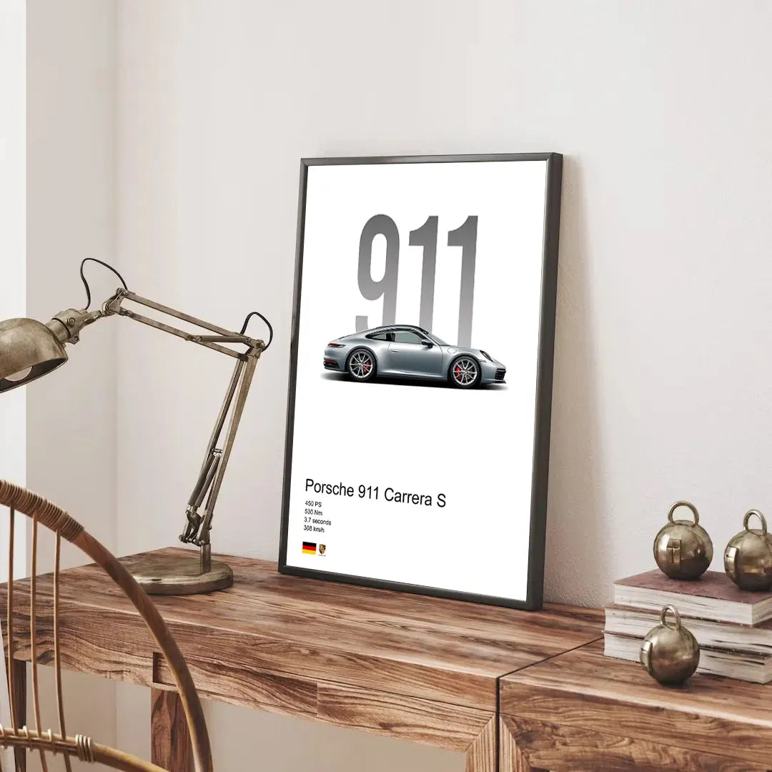 Plakat - Porsche 911 Carrera S kunst - admen.dk