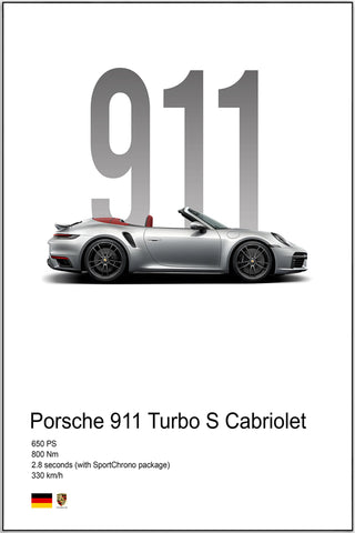 Poster - Porsche 911 Turbo Cabriolet