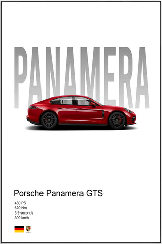 Plakat - Porsche Panamera GTS Red kunst