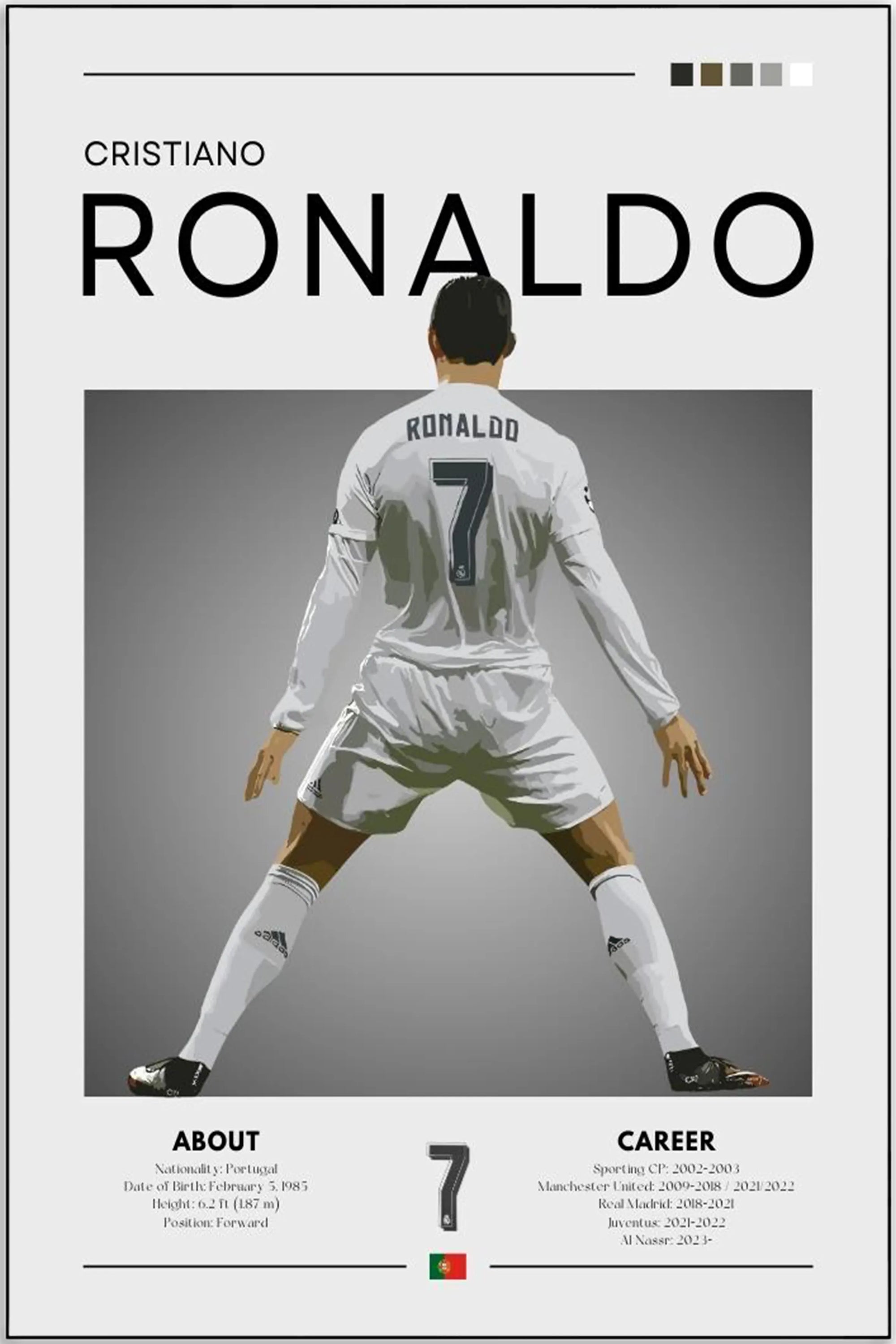 Plakat - Ronaldo Real Madrid look - admen.dk