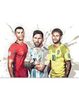 Plakat - Ronaldo, Messi og Neymar kunst