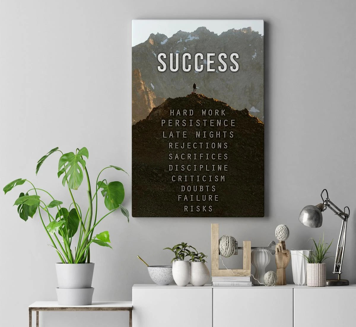 Plakat - Success hard work citat - admen.dk