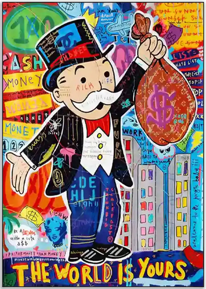 Plakat - Alec Monopoly - The world is yours citat - admen.dk