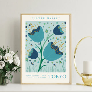 Poster - Tokyo blue - Flower market