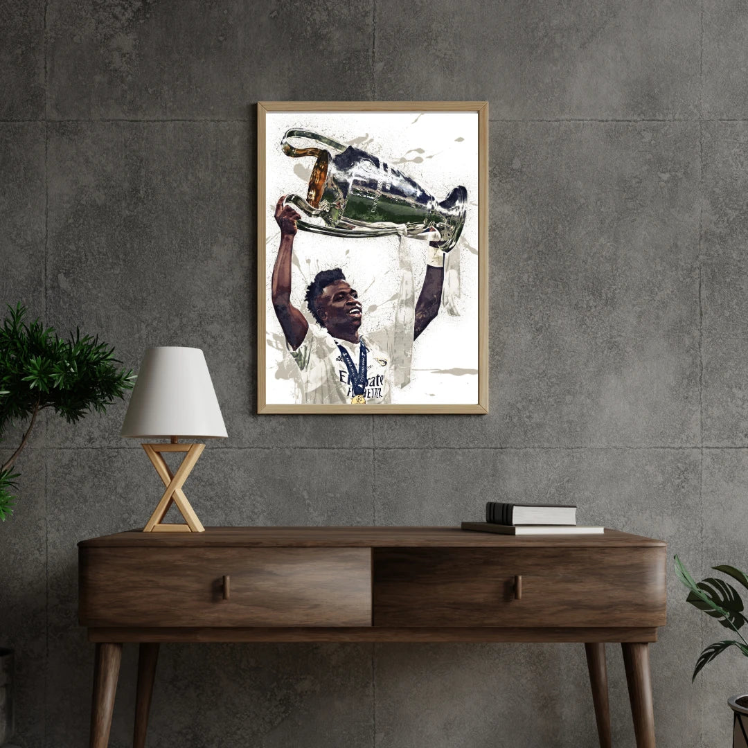 Plakat - Vinicius Jr. i pokal kunst - Admen.dk