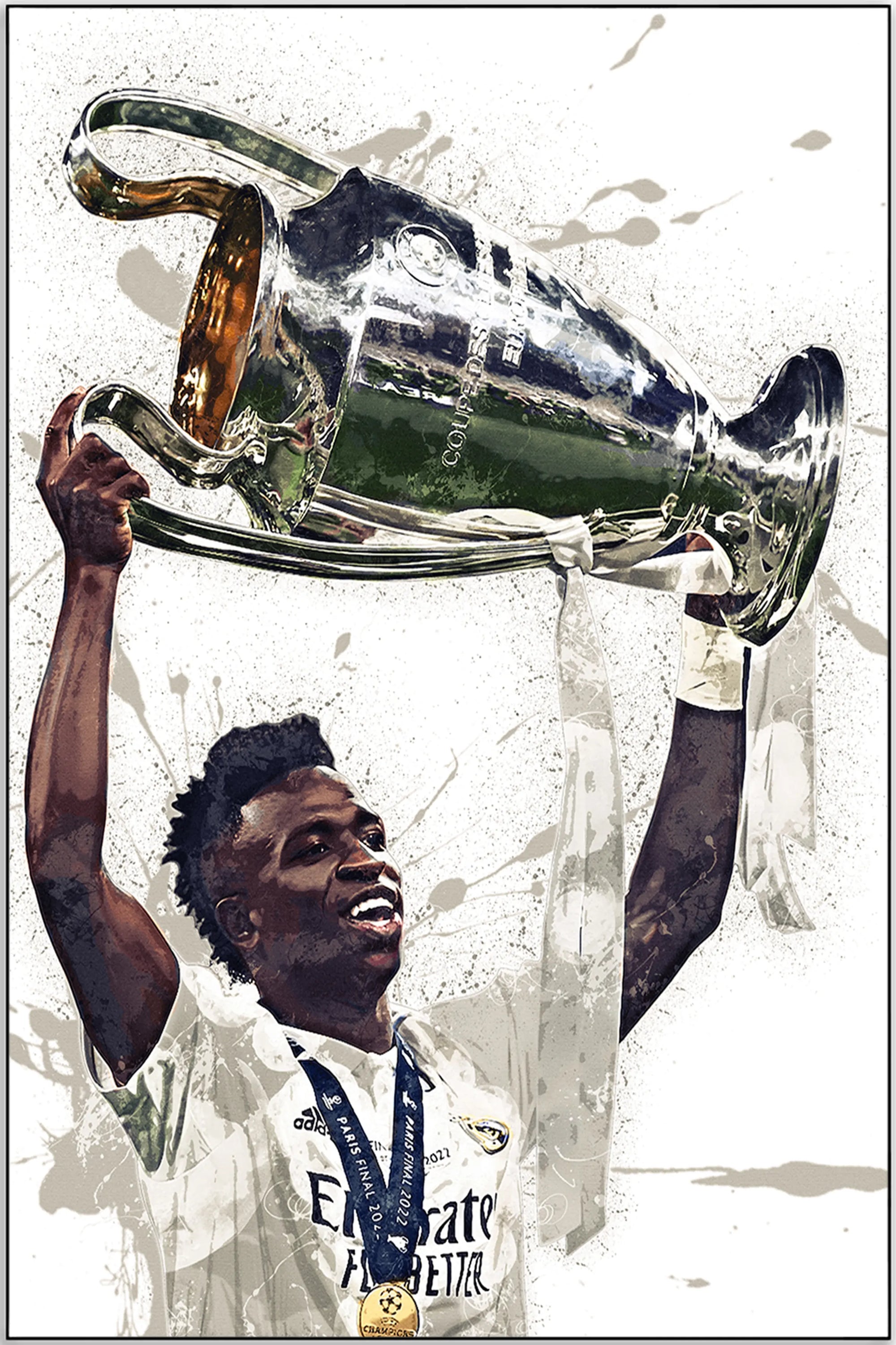 Plakat - Vinicius Jr. i pokal kunst - admen.dk