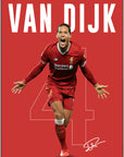 Plakat - Virgil Van Dijk i farve