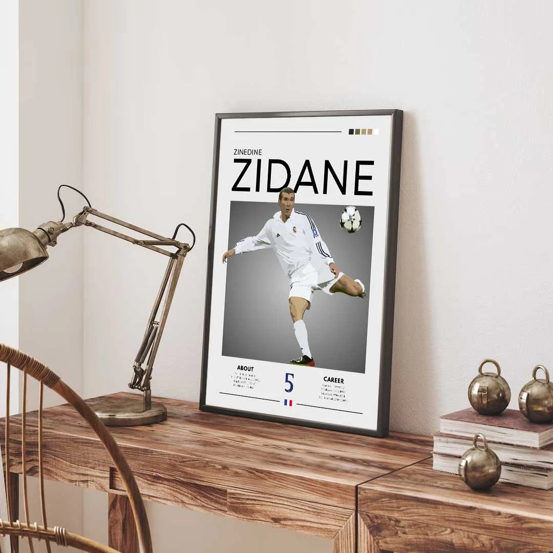 Plakat - Zinedine Zidane Real Madrid look - Admen.dk