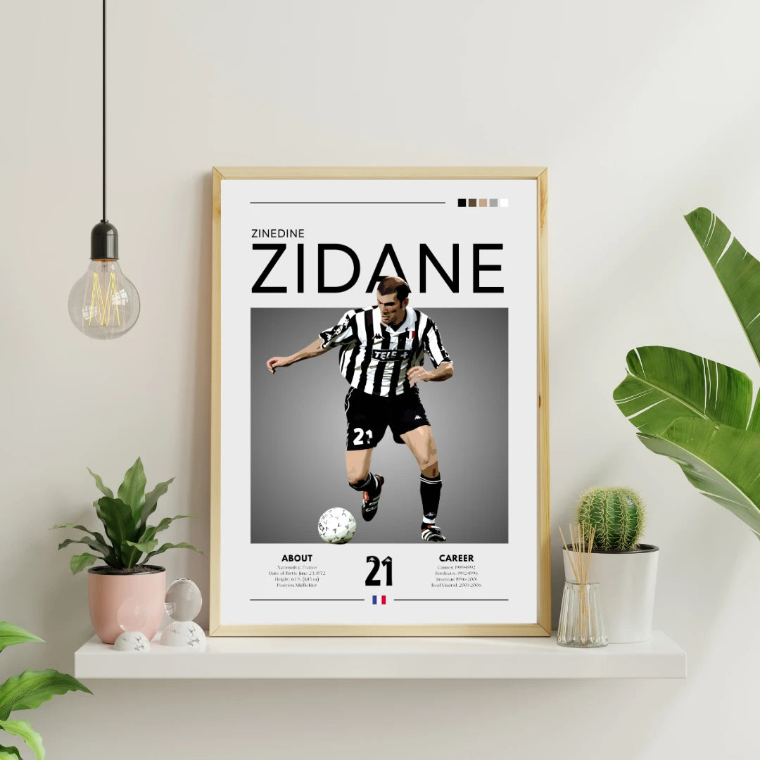 Plakat - Zinedine Zidane Juventus look