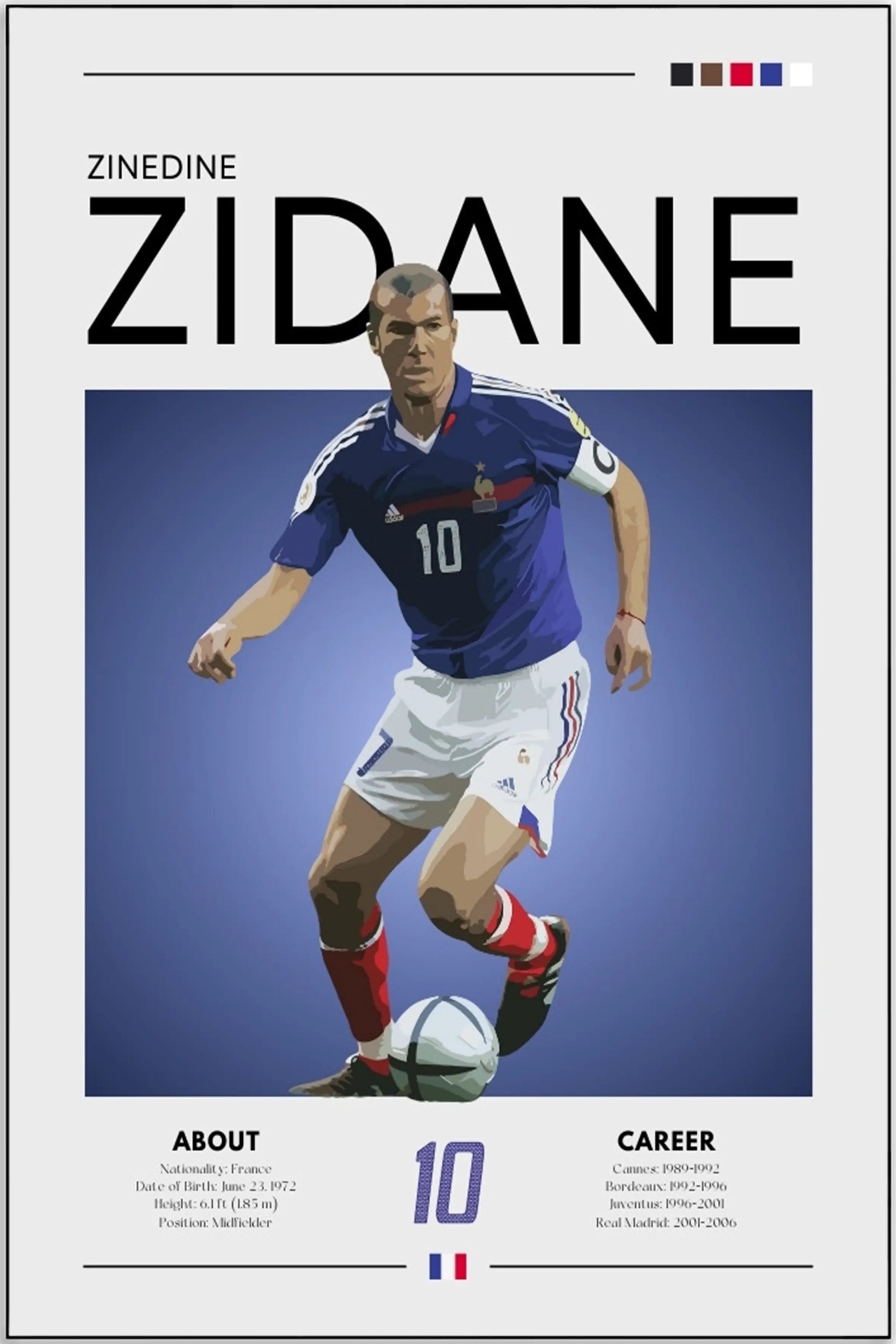 Plakat - Zinedine Zidane style - admen.dk