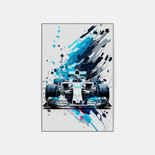 Plakat - Formel 1 Blå watercolor - admen.dk