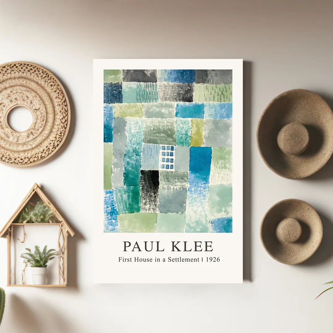 Canvas - Paul Klee, First house in a settlement kunst - admen.dk