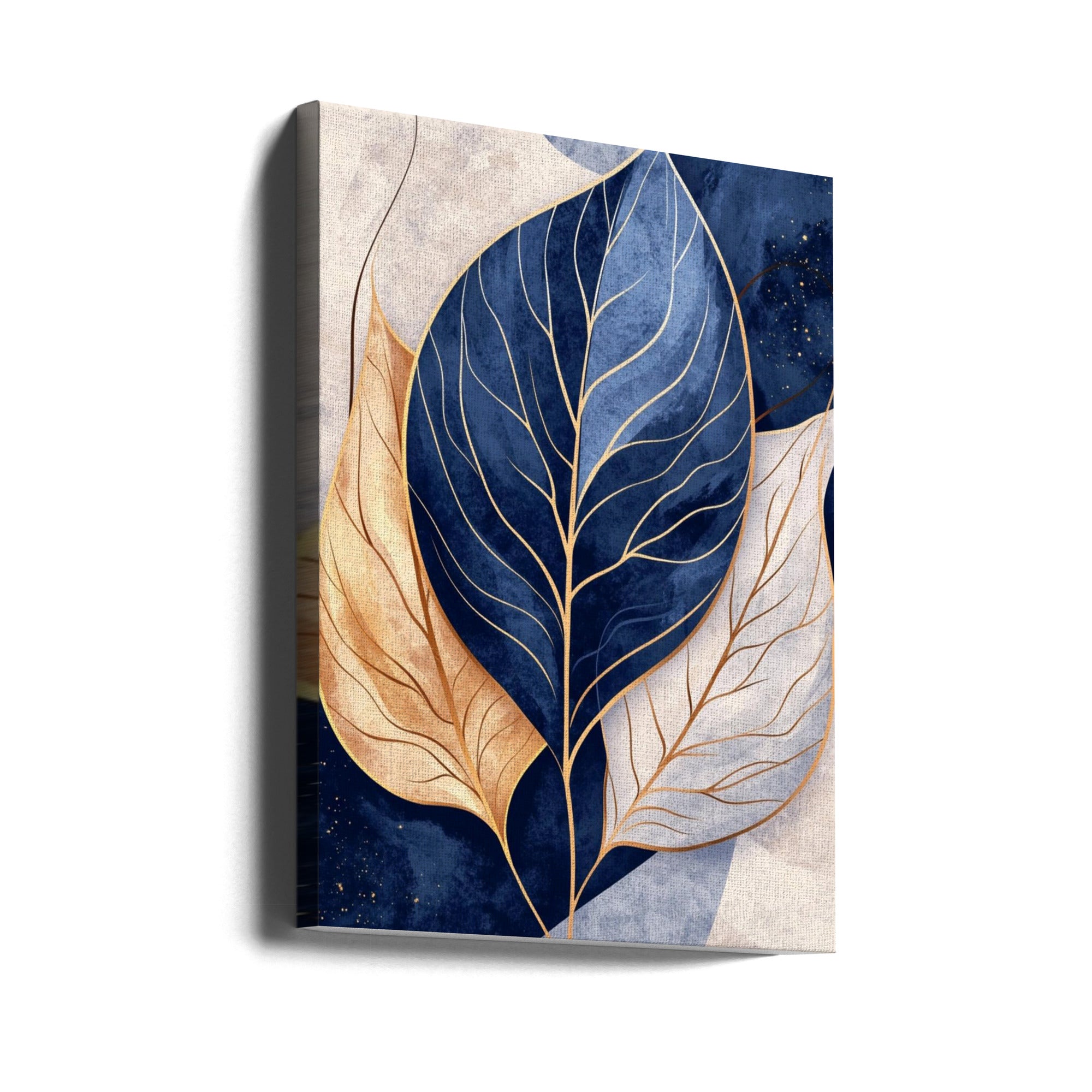 Canvas - Abstract Leaves in Blues 2