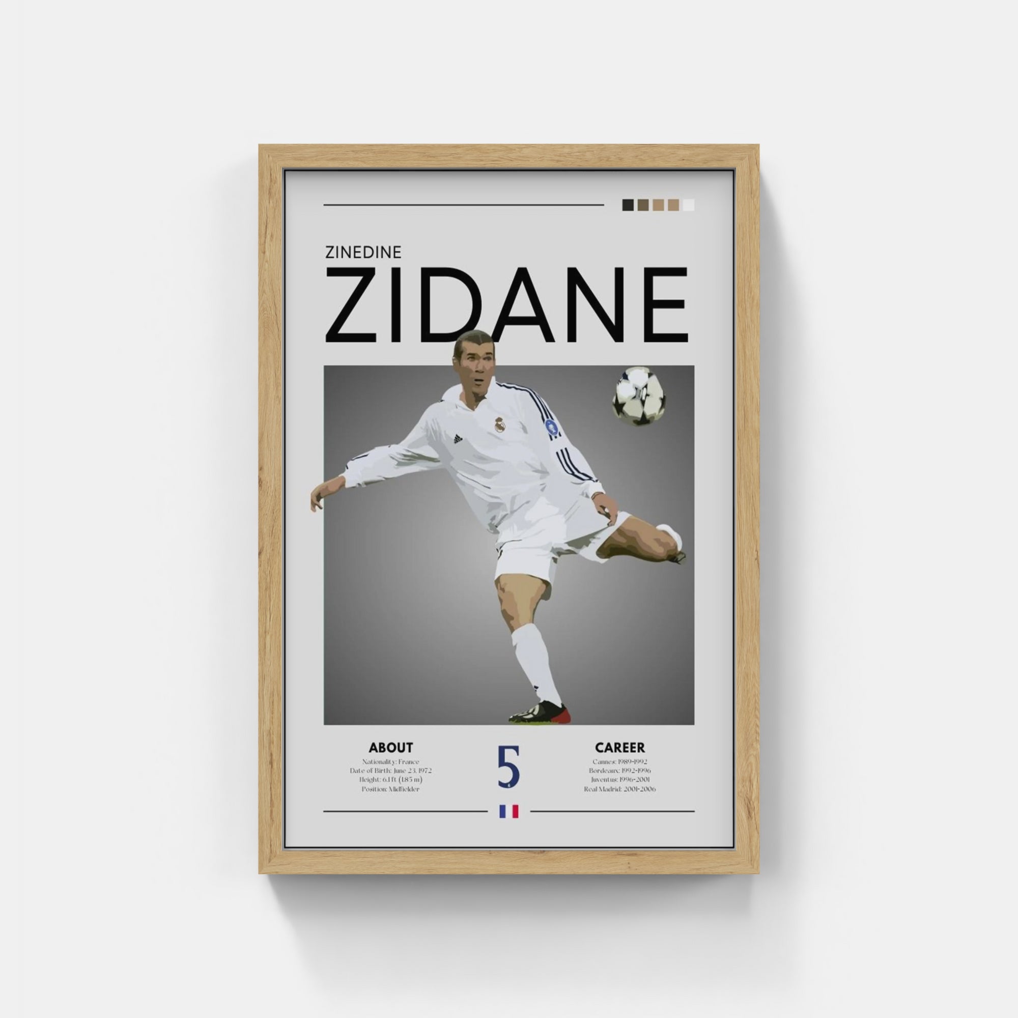 Plakat - Zinedine Zidane Real Madrid look - admen.dk