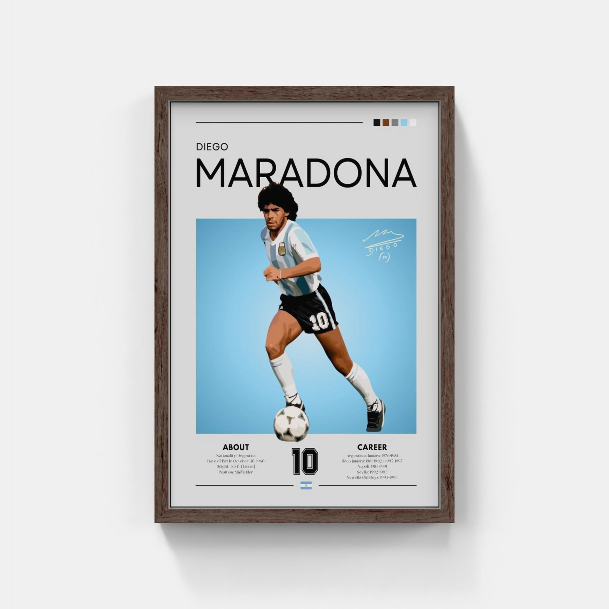 Plakat - Diego Maradona grafisk look - admen.dk