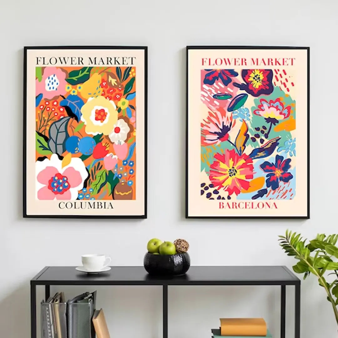 Plakat - Columbia - Flower market - admen.dk