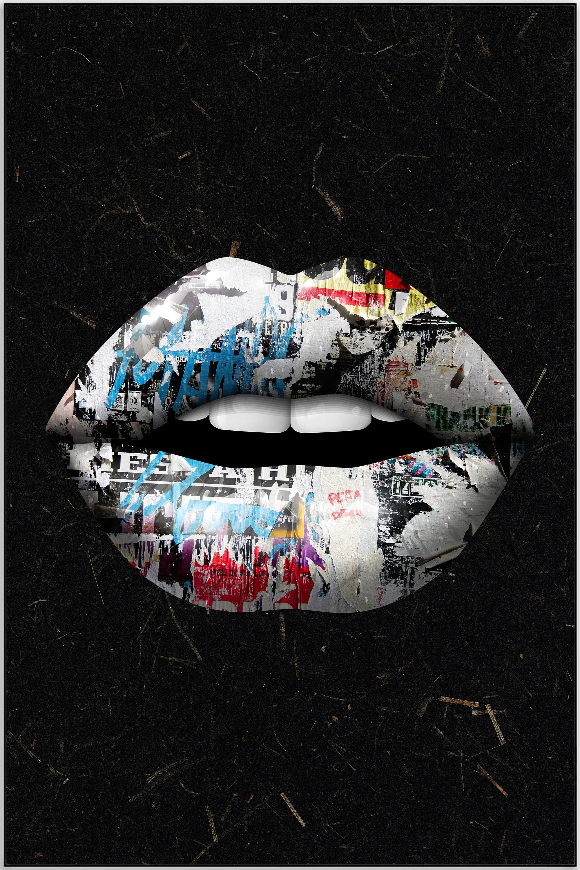 Plakat - Grey lips kunst - admen.dk