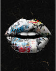 Plakat - Grey lips kunst - admen.dk