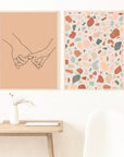 Plakat - Boho abstract, Love hands line - admen.dk