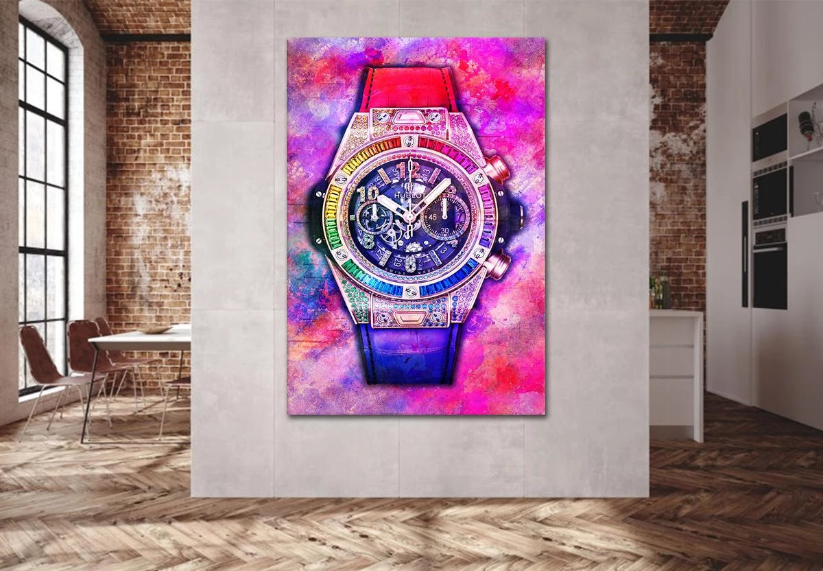 Plakat - Hublot pink ur kunst - admen.dk