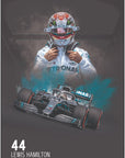 Plakat - Lewis Hamilton i aktion - admen.dk