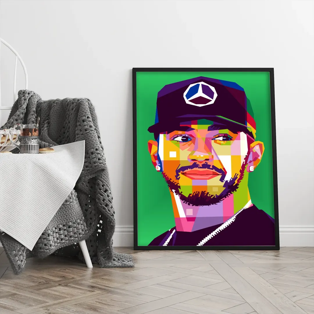 Plakat - Lewis Hamilton streetart - admen.dk