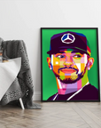 Plakat - Lewis Hamilton streetart - admen.dk