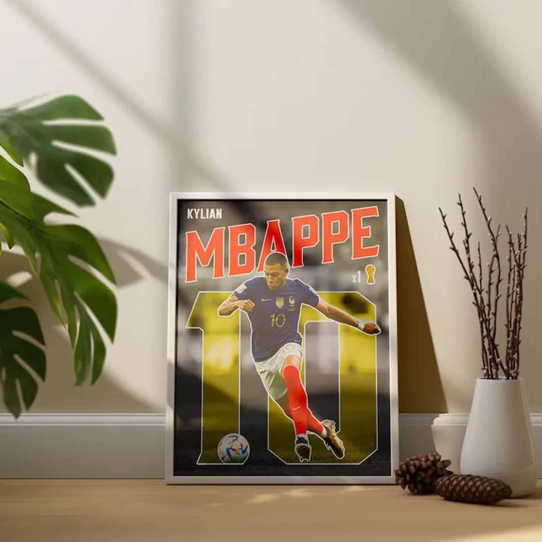 Plakat - Kylian Mbappe i fart - admen.dk