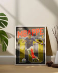 Plakat - Kylian Mbappe i fart - admen.dk