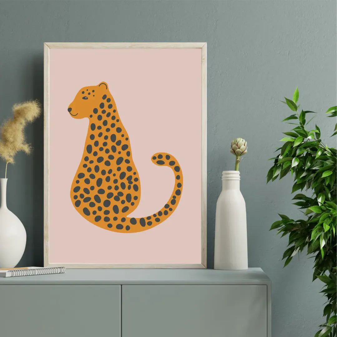 Plakat - Orange leopard - admen.dk