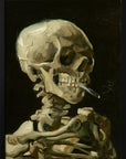 Plakat - Head of a skeleton with a burning cigarette