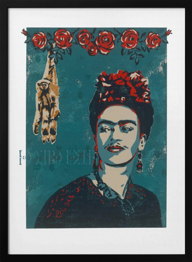 Plakat - Frida with Monkey