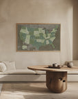 Plakat -  Highly detailed map of the United States, Camo