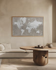 Plakat - Detailed world map with cities, Orien