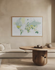 Plakat - Green world map with cities, Kapueo