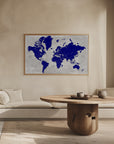 Plakat - Distressed world map with cities, Delaney