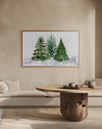 Plakat - Three watercolor Christmas trees