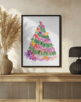 Plakat - Floral watercolor Christmas tree