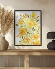 Plakat - Watercolor California poppies quad 1