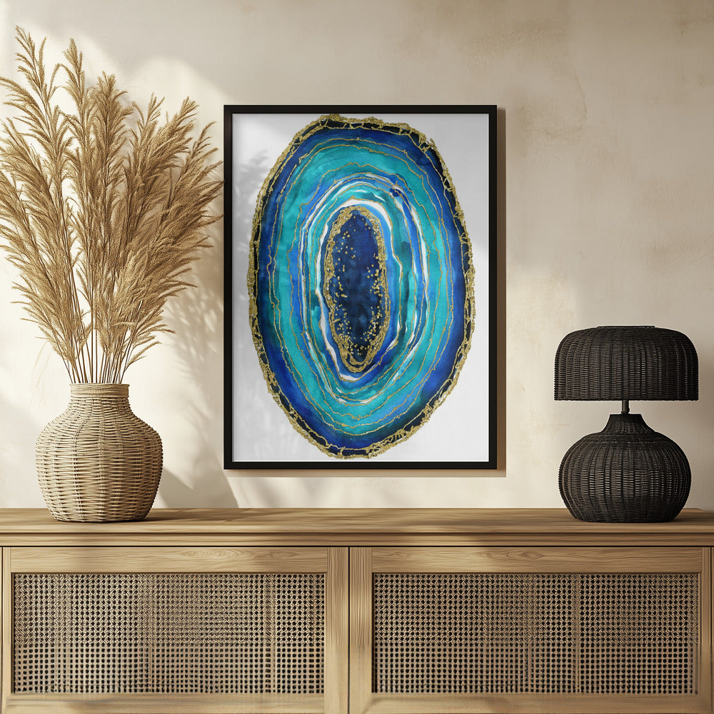 Plakat - Turquoise and blue geode