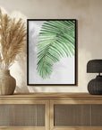 Plakat - Palm leaf in loose watercolor