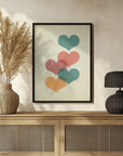 Plakat - Mid century hearts I