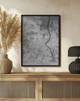 Plakat - Gray vintage map of Bordeaux France