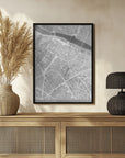 Plakat - Map of Zaragoza downtown (Spain) in gray vintage style