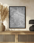 Plakat - Map of Zaragoza (Spain) in gray vintage style