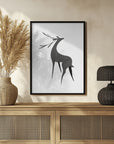 Plakat - Stylized retro deer (grey)