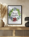 Plakat - Cacti and succulent merry Christmas wreath